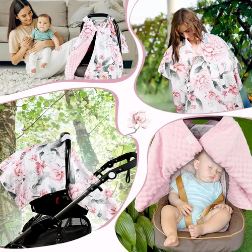 Vista 8 de Funda de Asiento de Automóvil para Bebé, Funda Transpirable para Asiento de Automóvil Infantil para Verano con Apertura Peekaboo, Cubierta de Toldo
