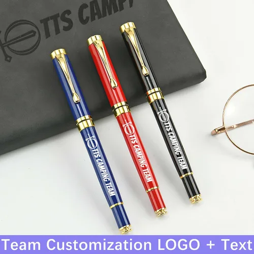 Vista 9 de Bolígrafo personalizado de texto/logotipo con 3 repuestos negros, negocios grabados, lujo, ejecutivo profesional, oficina, el mejor juego de regalo