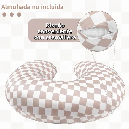 Vista 3 de DILIMI Paquete de 2 fundas de almohada de lactancia, funda elástica extraíble para almohadas de lactancia, funda ultra suave y cómoda para bebés