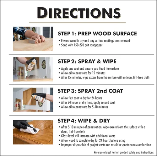Vista 6 de Watco Tung Oil - Aerosol para acabado de madera, 11.25 onzas