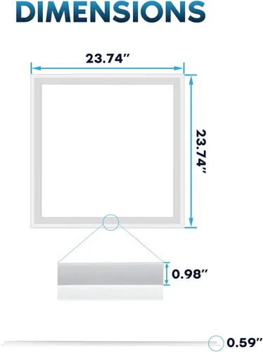 Vista 4 de Panel de luces LED de marco iluminado de 2 x 2 pies, 5CCT seleccionable 3000K-6500K, 2600/3900/5200LM, interruptor de 20W/30W/40W, luces de techo