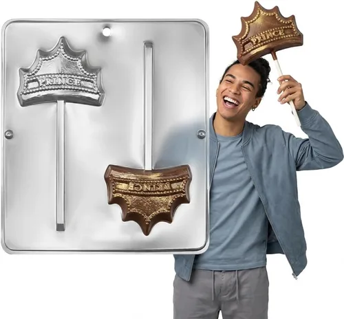 Vista 4 de Molde de caramelo de chocolate con piruleta Crown "Prince" 3418