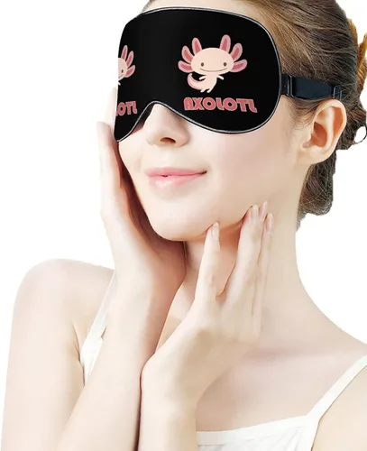 Vista 8 de Lindos axolotls - Máscara ligera para dormir, máscara de ojos con correa ajustable para hombres y mujeres