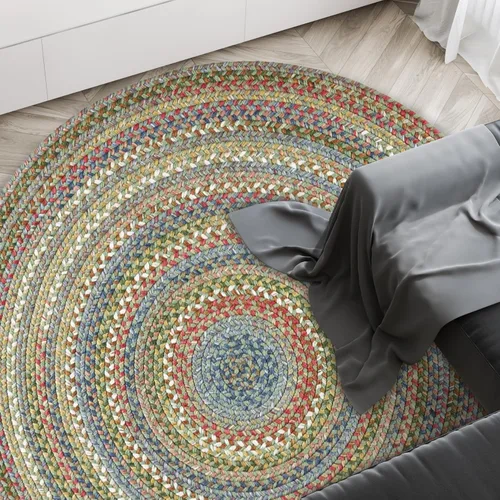 Vista 8 de Rhody Rug Country Jewel CJ35 - Alfombra trenzada ovalada de bronce de 2 x 3 pies, decoración del hogar, alfombra de piso o alfombra de dormitorio
