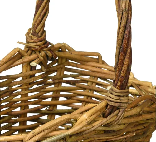 Vista 4 de Murataya Sangyo Willow Basket Small with Leather 5213 Width 7.9 x Depth 5.5 x Height 4.3 inches (20 x 14 x 11 cm) (Includes Handle 9.1 inches