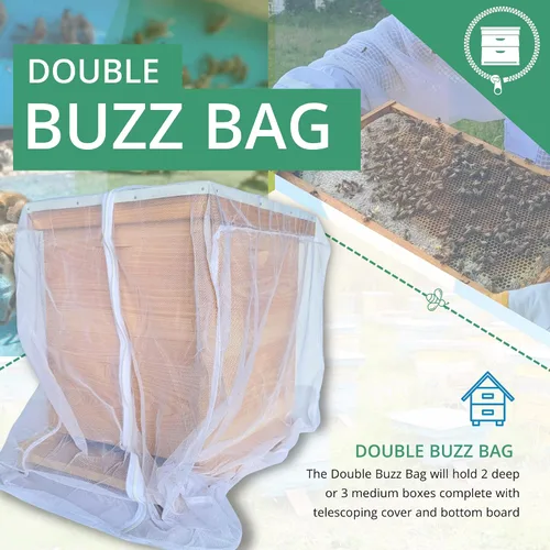 Vista 3 de La bolsa de malla diseñada para que los apicultores muevan las abejas de forma segura con malla de alta resistencia, cremallera YKK y costuras