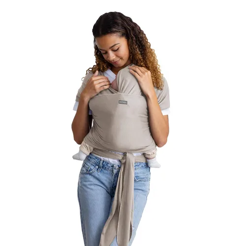 Vista 9 de Porta bebé Moby Baby Wrap para recién nacidos a niños pequeños (8-15kg), porta bebé en cabestrillo, diseño ultra ligero y manos libres, ajustable