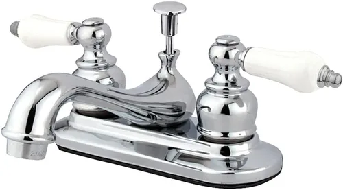 Vista 10 de Kingston Brass KB606PL Restoration - Grifo de baño tipo centerset de 4 pulgadas, cobre antiguo
