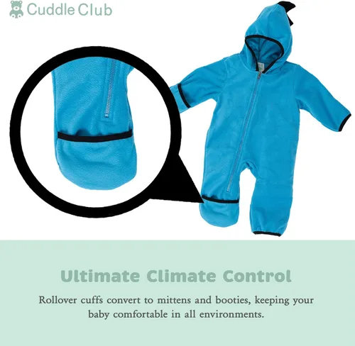 Vista 3 de Enterizo de vellón para bebé rómper con capucha para niño de una sola pieza, ropa de exterior, chaqueta