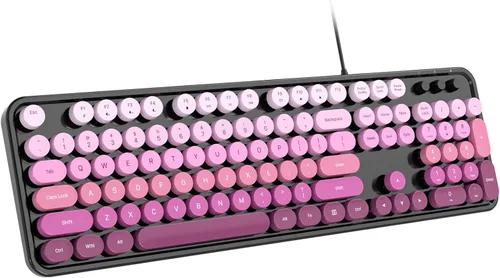 Vista 14 de Dilter Teclado USB con Cable para Computadora con Retroiluminación - Teclado de Tamaño Completo para Oficina con Numericero, Indicadores