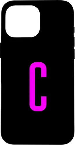 Vista 19 de iPhone 16 Letter C Magenta Favorite Initial Monogram Case