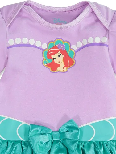 Vista 6 de Disney Princesa Ariel Cenicienta Belle - Vestido y diadema para bebé, color blanco nieve