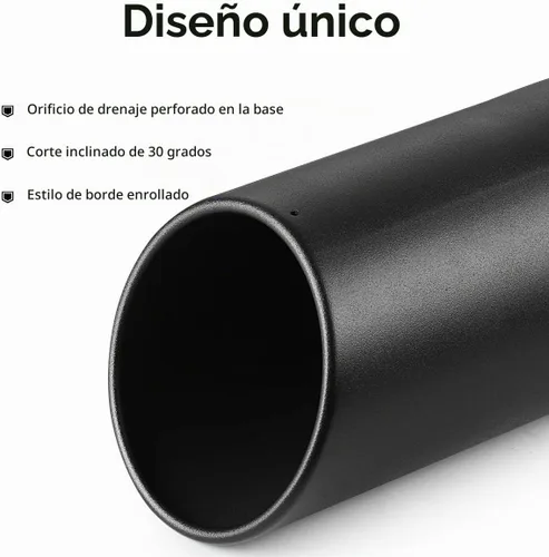 Vista 3 de A-KARCK Punta de escape con entrada de 4 pulgadas, perno atornillable de 4" de entrada, 5" de salida, 12" de largo, punta de tubo de escape