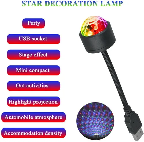 Vista 5 de TITA-DONG Mini lámpara de proyección LED de estrella, 9 modos funcionales, proyector USB, luz ajustable romántica de luz de estrella para coche