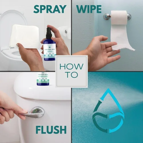 Vista 8 de Pristine Spray de papel higiénico Como se ve en Shark Tank, paquete múltiple de 4 onzas, original, menta refrescante, rústico, ámbar de coco