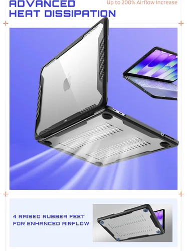 Vista 3 de SUPCASE Funda para MacBook Neo de 13 pulgadas 2026, modelo A3404 A18 Pro Negro