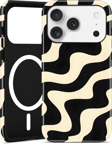 Vista 60 de Jusy Funda magnética Zebra para iPhone XR, color negro