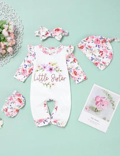 Vista 8 de Mono de manga larga con estampado floral para bebé o niña