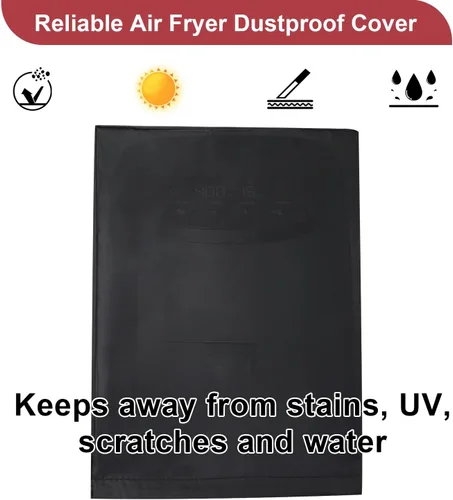 Vista 5 de Funda para freidora de aire para freidora de aire pequeña de 2 a 5 cuartos de galón, cubierta impermeable y a prueba de polvo, color negro