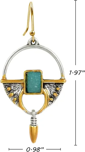 Vista 4 de Aretes estilo bohemio vintage chapados en oro de 14 quilates para mujer