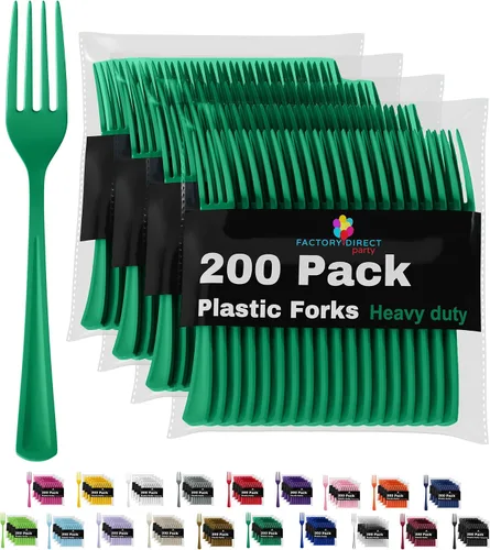 Vista 52 de Party Solids - Cucharas de plástico color marfil, 200 piezas, cucharas de marfil, utensilios desechables, juego de cubiertos de plástico resistente