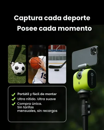 Vista 8 de XbotGo Cámara de acción deportiva AI Chameleon con seguimiento automático - Cámara de 4K 60FPS para fútbol y seguimiento de baloncesto para deportes
