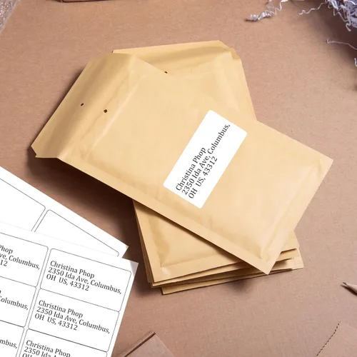 Vista 6 de FungLam Etiquetas de dirección de envío 2x4 para impresoras láser y de inyección de tinta, 300 etiquetas adhesivas blancas imprimibles, 10 por
