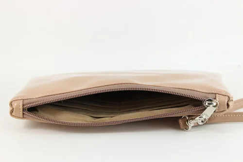 Vista 5 de LONI Adorable bolso de mano de patente para mujer con correa de muñeca desmontable, gris topo