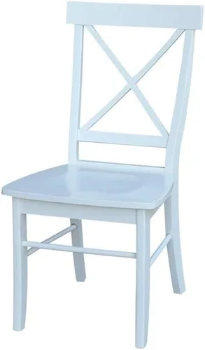 Vista 7 de Juego de dos sillas de comedor X-Back, color blanco