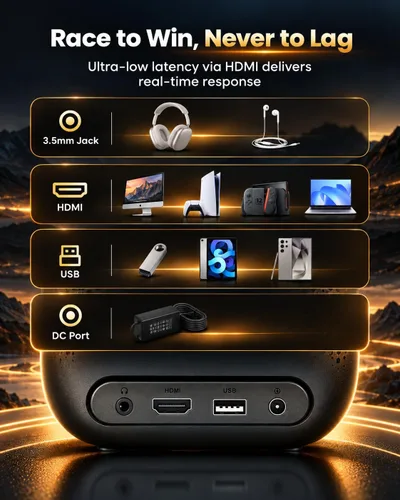 Vista 9 de Proyector inteligente de Google TV, con licencia de Netflix Marrón/Negro