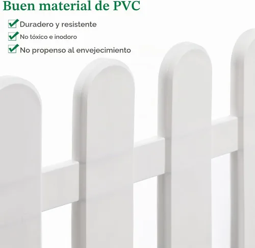 Vista 9 de 2 piezas de plástico blanco borde de valla de jardín con base de cabeza redonda para macizos de flores y decoración de interiores