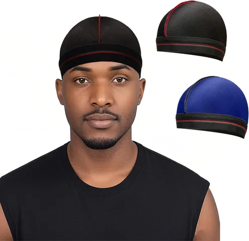 Vista 12 de ForceWave Gorro ondulado para ondas 360 ondas, gorra de compresión transpirable para hombres, protector de cabello elástico para dormir