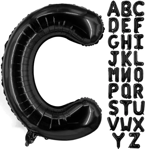 Vista 14 de Lovoir Globos grandes de 40 pulgadas con letras B negras de gran tamaño, globo de helio de aluminio de Mylar para decoración de fiesta