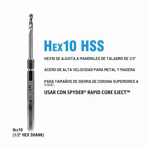 Vista 2 de SM Products 600634P - Taladro de sierra hexagonal 10-18 UNF de núcleo rápido