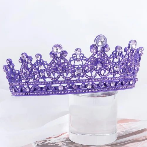 Vista 7 de TOBATOBA - Tiaras y coronas para mujer; tiara nupcial de cristal para novia; corona de reina princesa real; tocados de quinceañera para 15 años