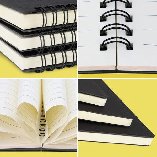 Vista 3 de EUSOAR Cuaderno rayado en espiral, paquete de 3 cuadernos B5 de 7.3 x 10.2 pulgadas, 120 páginas, tapa dura, a rayas, cuaderno de escritura, diario