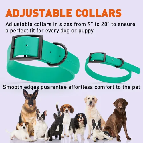 Vista 73 de Dogline Biothane - Collar impermeable para perro con hebilla de liberación rápida, resistente cincha de nailon recubierta con resistente y a prueba