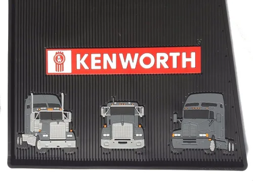 Vista 3 de Alfombrillas de goma negras para Kenworth T440 470 600 660 800 W900 OEM con logotipo compatible con 2006-2021 (ver modelo/años a continuación)