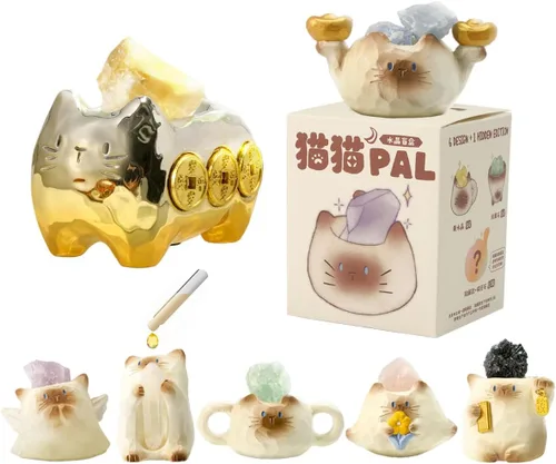 Vista 3 de Caja Sorpresa Temática de Cristal Diamante Ángel Mariposa Gato, Bolsa Misteriosa Figura de Acción de Diseño Aleatorio Figurita Coleccionable