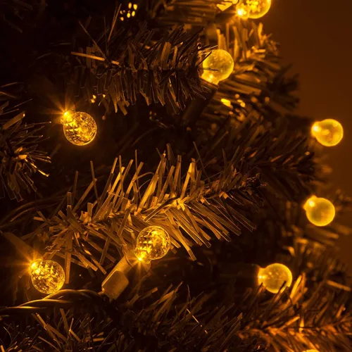 Vista 5 de Wintergreen Lighting Guirnalda de luces LED color frambuesa de 24 pies, color dorado