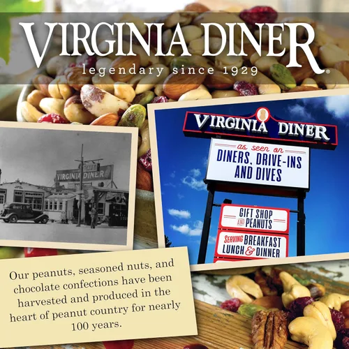 Vista 4 de Virginia Diner Anacardos tostados con miel - Lata de regalo de anacardos gourmet tostados con miel extragrandes, sin OMG, sin conservantes, regalos