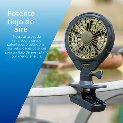 Vista 5 de O2COOL Ventilador portátil con baterías de 5 pulgadas