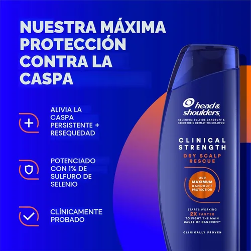 Vista 3 de Head & Shoulders - Champú y acondicionador Clinical Strength Dry Scalp Rescue, champú y acondicionador anticaspa y para el cuero cabelludo reseco