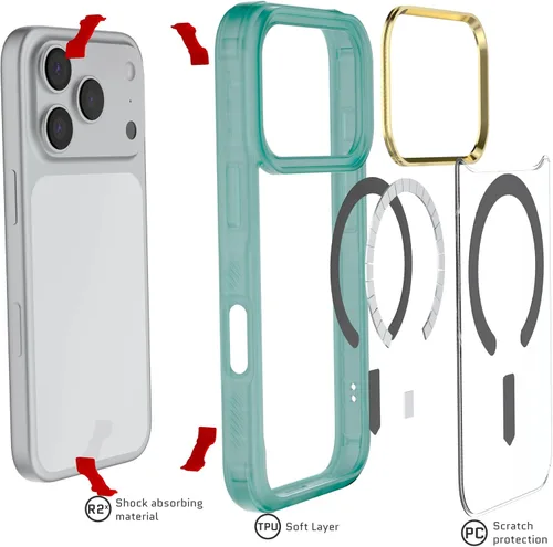 Vista 54 de Ghostek Covert Clear - Funda transparente para iPhone 15 Plus, silicona a prueba de golpes, compatible con accesorios Apple MagSafe, funda Negro