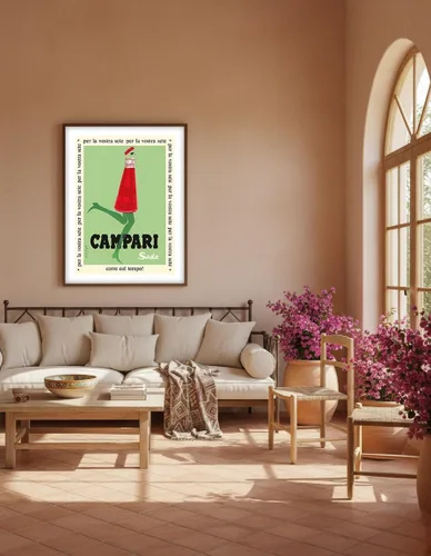 Vista 5 de Para tu sed (Per la Vostra Sete) - Campari Soda - Póster publicitario vintage por Franz Marangolo c.1950 - Impresión artística maestra (sin marco) 6