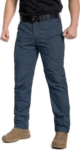 Vista 2 de CARWORNIC Pantalones tácticos ligeros para hombre, pantalones cargo militares, resistentes al agua, para senderismo, trabajo