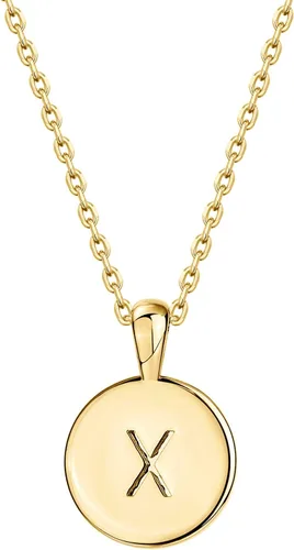 Vista 52 de PAVOI - Collar con dije de letra inicial chapado en oro de 14 quilates para mujer Collar con inicial alfabética de oro
