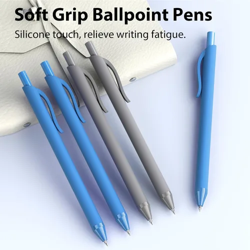 Vista 5 de Bolígrafos al por mayor, paquete de 107 bolígrafos de tinta negra y azul, punta media de 1.0 mm, retráctiles al por mayor para escritura suave