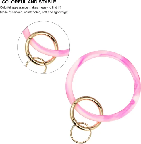 Vista 3 de VOCOSTE Llavero de pulsera llavero de silicona para mujer llavero redondo