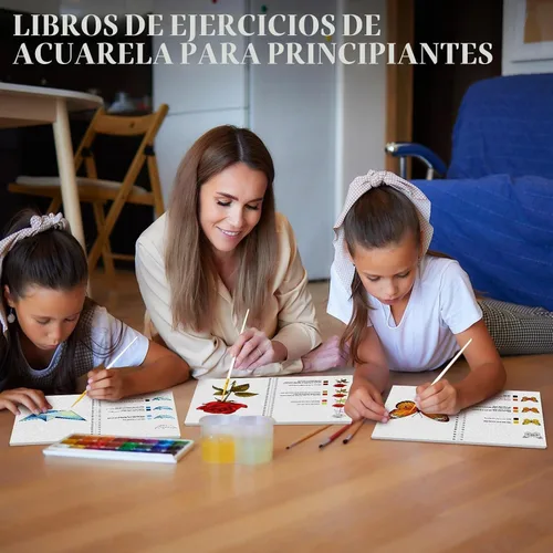 Vista 7 de Cuaderno de ejercicios de acuarela, libro de pintura de acuarela, apto para principiantes, 12 patrones diferentes para aliviar el estrés